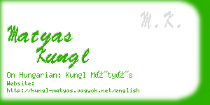 matyas kungl business card